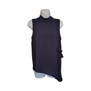 Monteau sleeveless polyester navy blue top